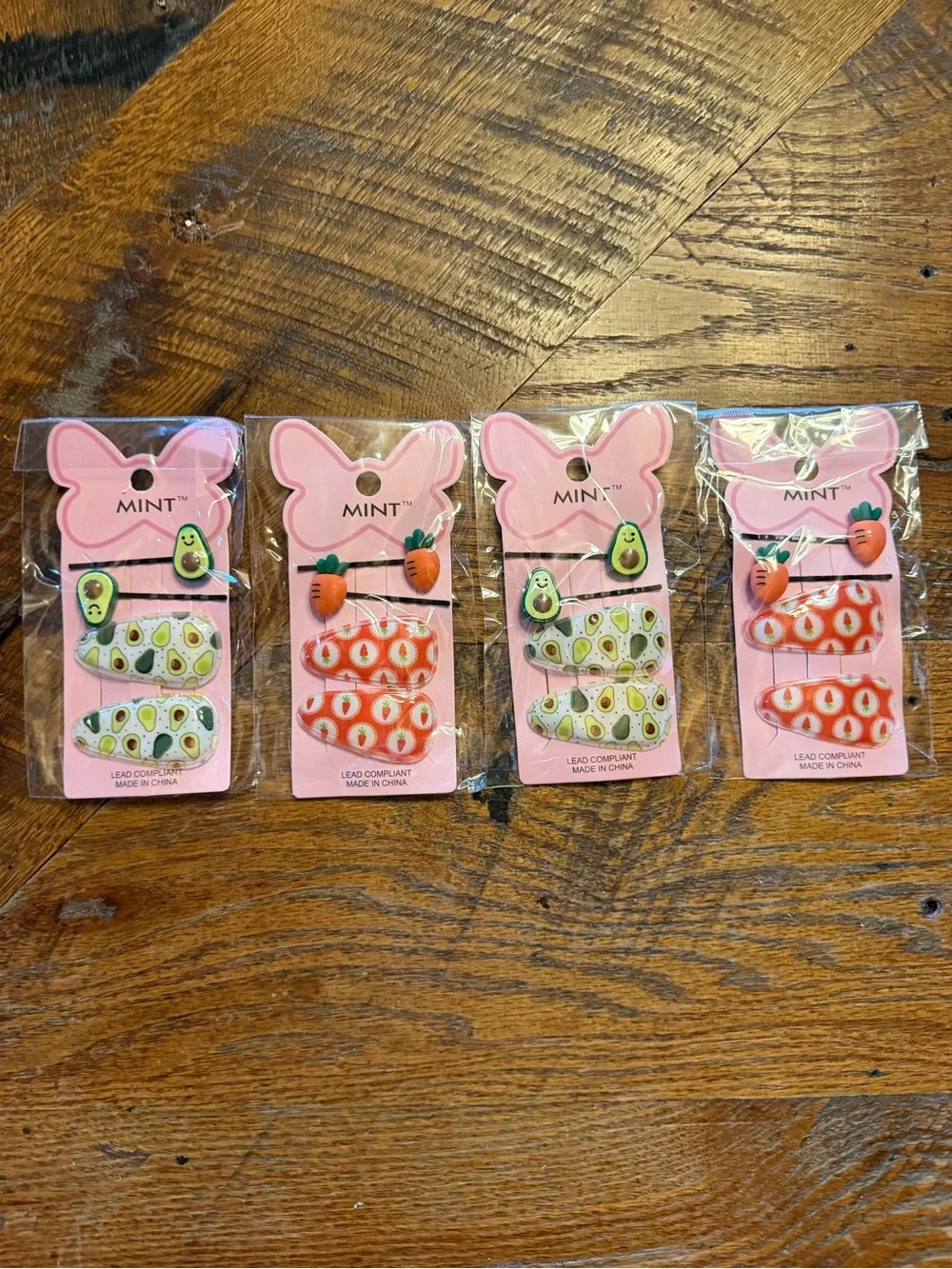 Mint Kids Fruit Hair Clip Set in Pink, Green, Orange